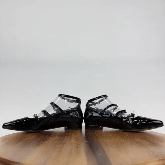 New Womens Alohas Luke Onix Black Patent Leather Casual Ballet Flats Size EU‎ 39 - Picture 5 of 8